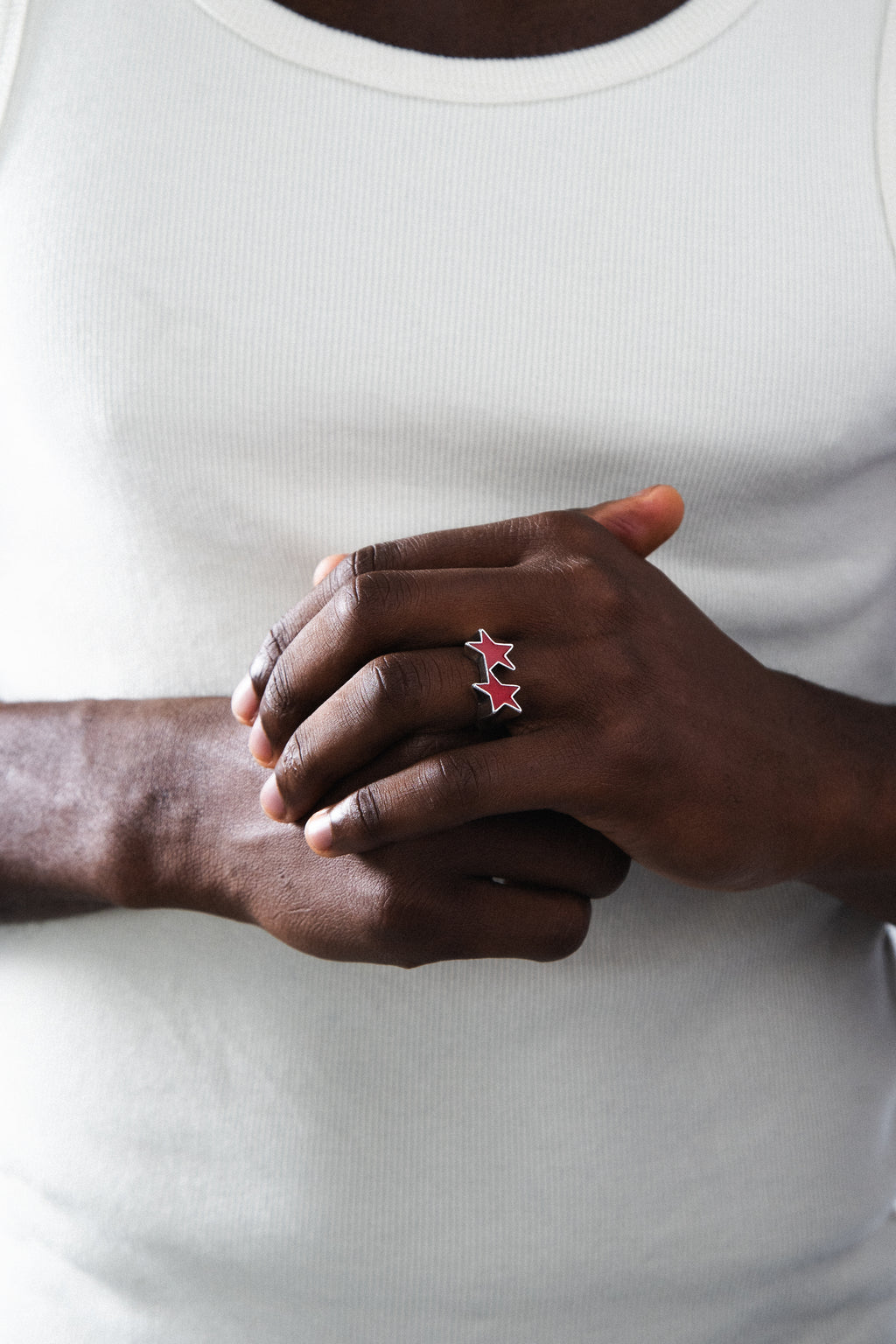 Icon Red Enameled Single Ring