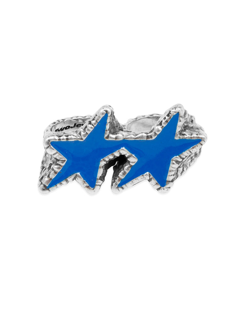 Blue Melted Stars Knuckle Ring
